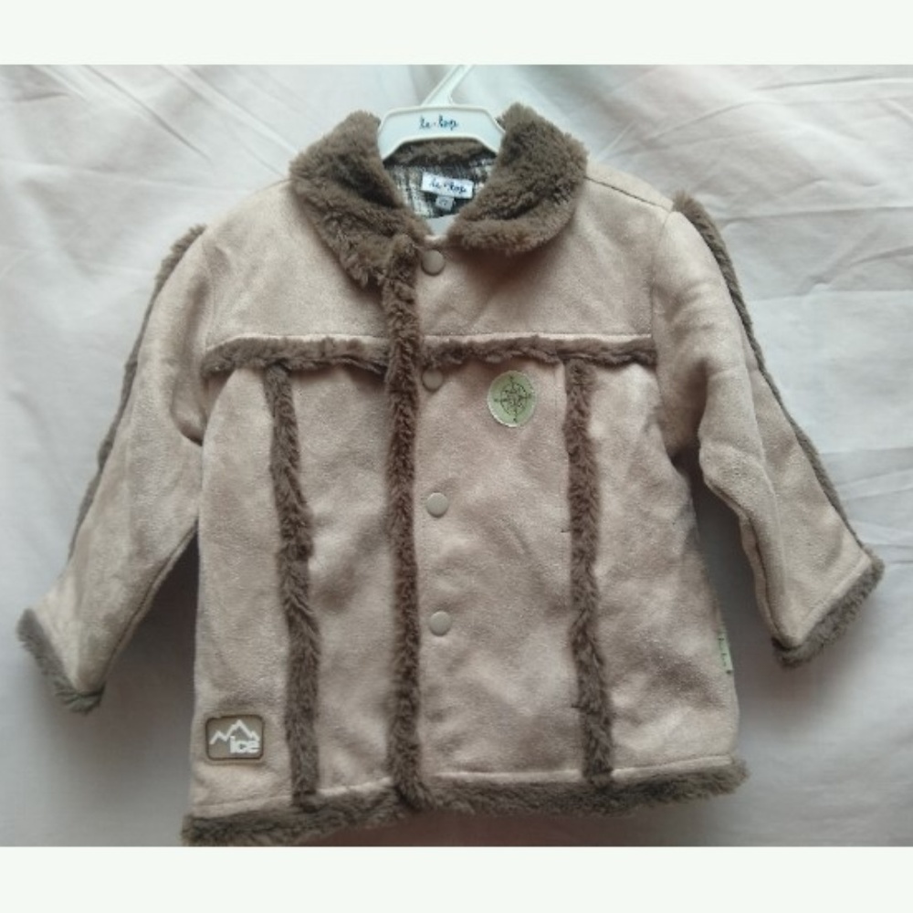 NWT Le Top LeTop Tan Shearling Coat Jacket 2T